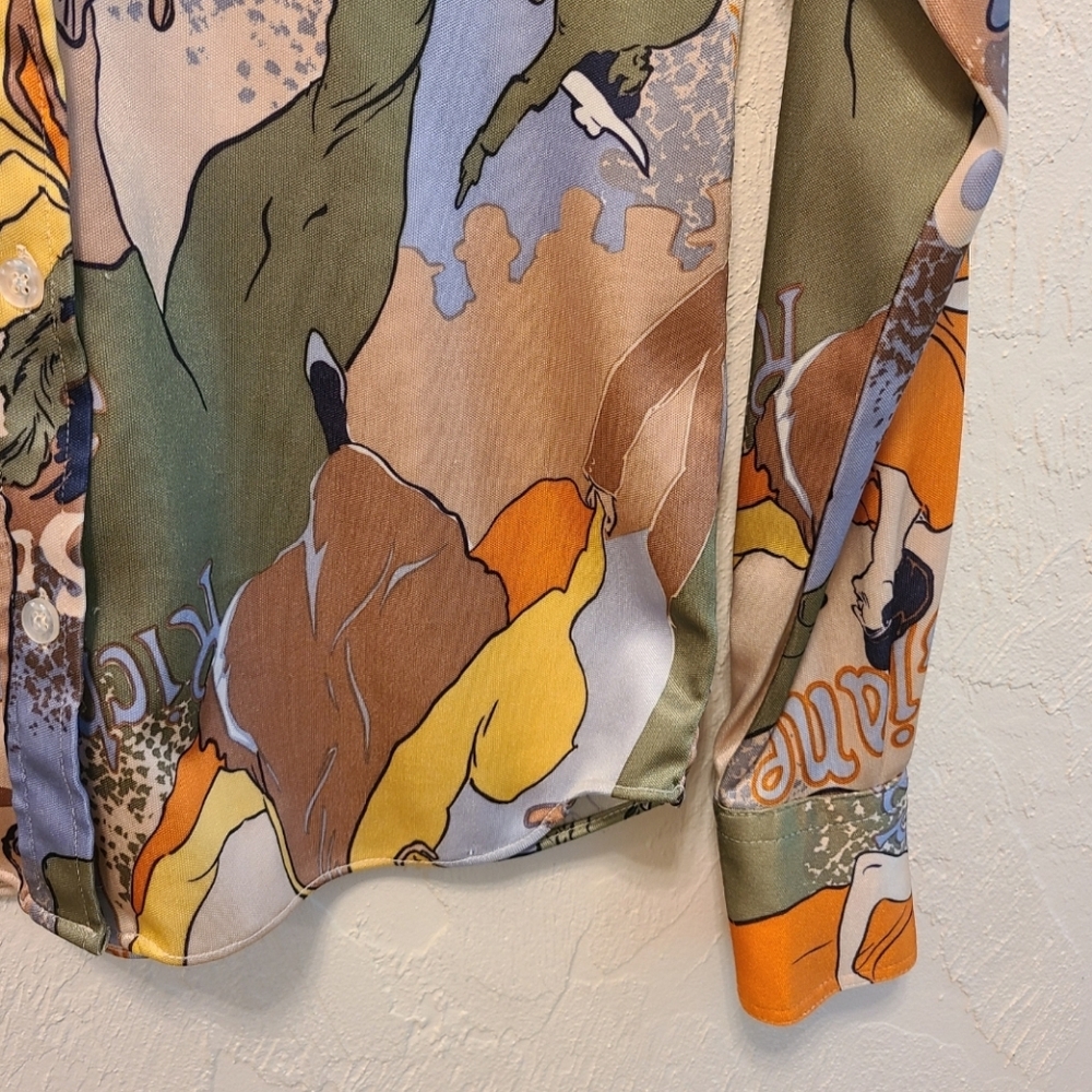 Vintage 70s Sears Jr. Toulouse-Lautrec Moulin Rouge Shirt - Picture 7 of 13